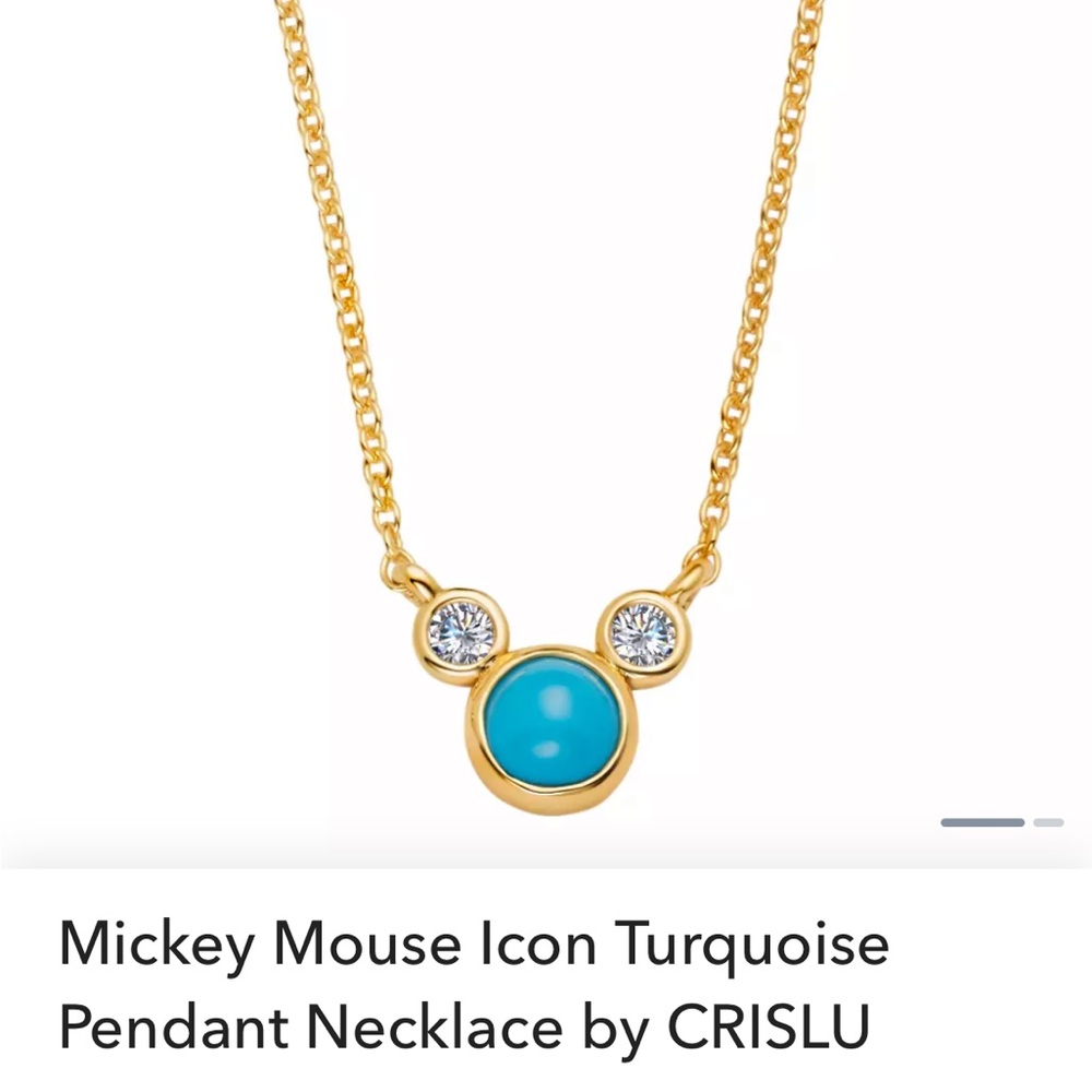 Mickey Mouse icon turquoise pendant necklace